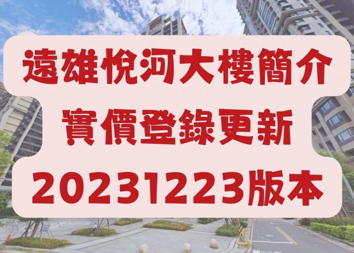 中和遠雄左岸｜遠雄悅河｜河景第一排｜113年12月實價登錄